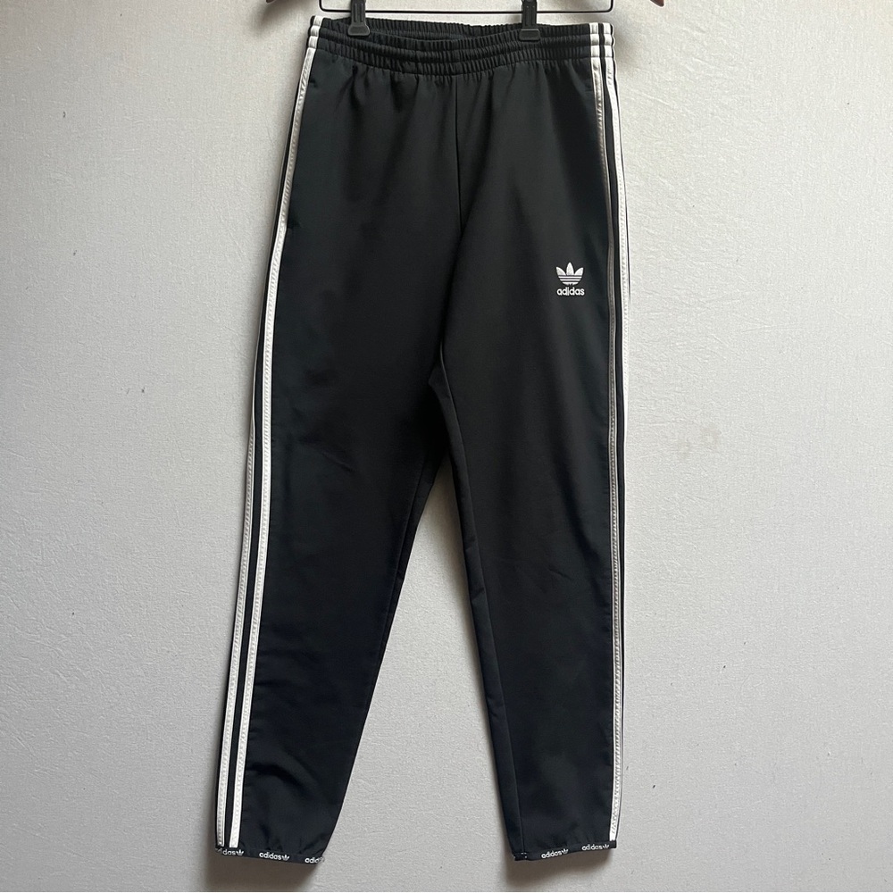 Adidas Lined 3 stripes Black Joggers Sz S